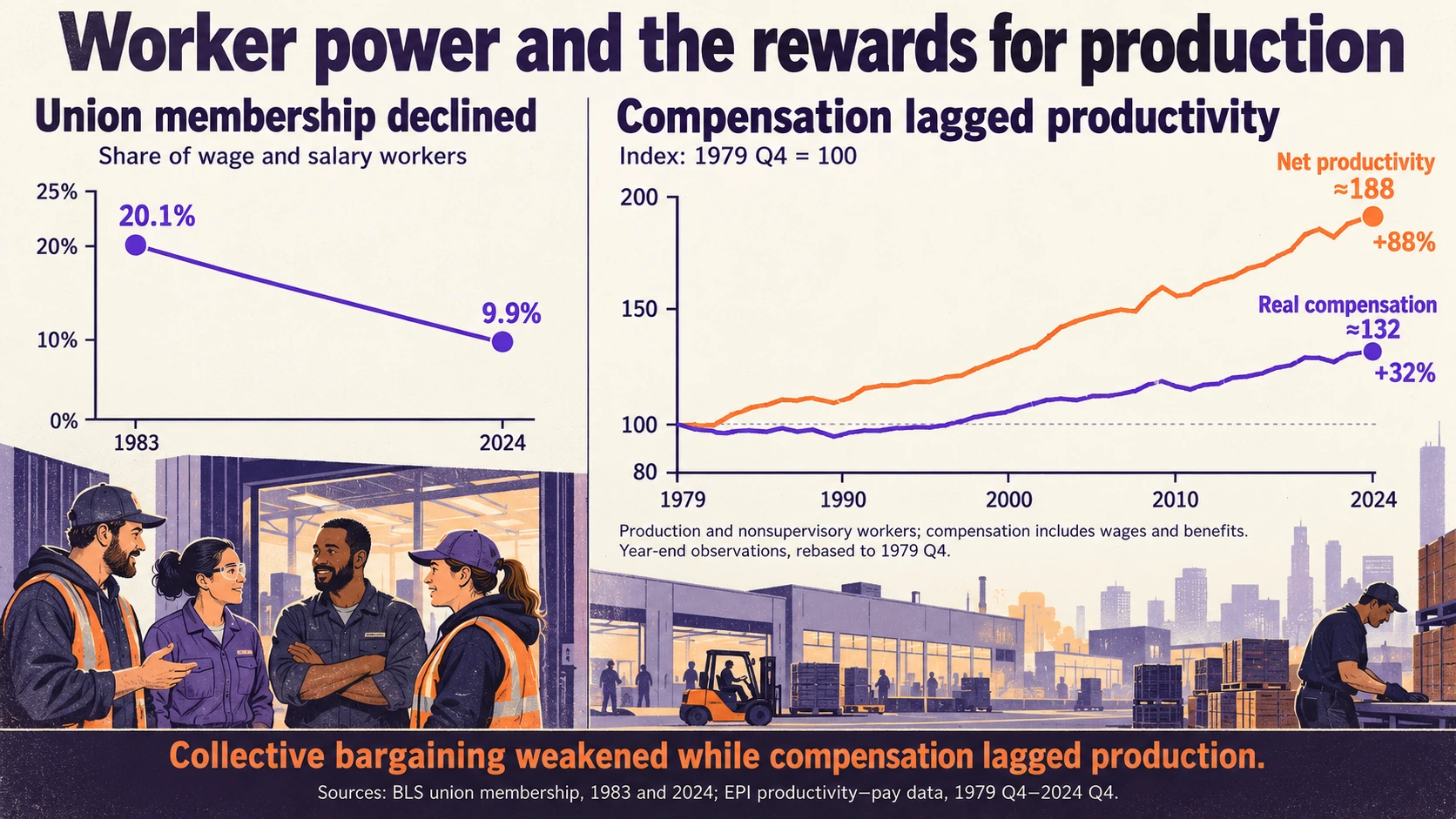Worker power and the rewards for production
